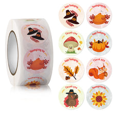 Load image into Gallery viewer, 2x500pcs Christmas Xmas Boy Girl Pumpkin Turkey Happy Envelope Gift Stationery Book Decoration Sticker tape
