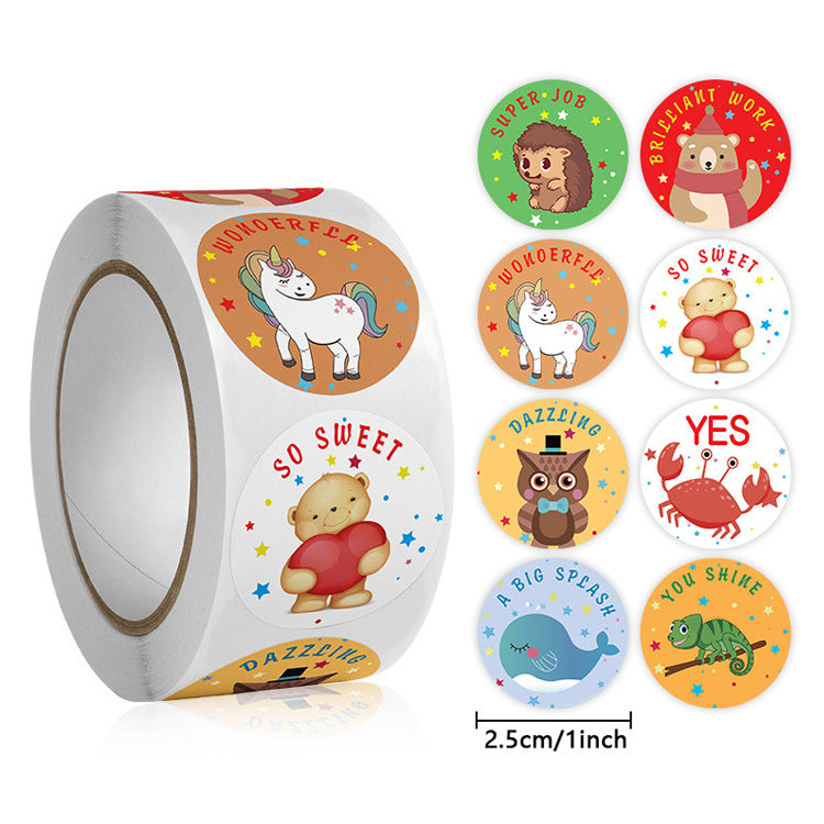 2x500pcs Christmas Xmas This Made Me Smile Squirrel Children's Toy Student Reward Stationery Sticker tape
