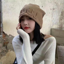 Load image into Gallery viewer, Warm Winter Knit Beanie Hats  Japanese Style Face-Looking Little Girl All-Match Earflaps Unisex
