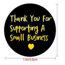 Load image into Gallery viewer, 2x500pcs Xmas Christmas  Stickers Roll Label Black Background Bronzing Thank You  Business Love Gift Baking
