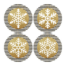 Lade das Bild in den Galerie-Viewer, 2x500pcs Christmas Xmas 4 Pattern Golden Striped Snowflake Christmas Sticker Gift Label tape
