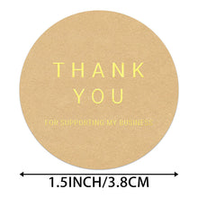 Load image into Gallery viewer, 2x500pcs Christmas Xmas Brown Kraft Paper Bronzing Thank You Wedding Goods Baking Label Sticker tape
