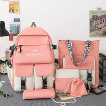 Load image into Gallery viewer, Backpack Five-Piece Schoolbag Fashion Korean   Junior High School Student Schoolboy   Middle School Student
