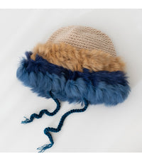 Load image into Gallery viewer, Warm Winter Knit Beanie Hats Thickened Autumn and Winter Women Real Rabbit Wool Fur Toe Cap Warm Unisex
