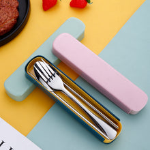 Lade das Bild in den Galerie-Viewer, 304 Stainless Steel Flatware Sets Outdoor Portable Travel Spoon Fork Three-Piece Set Including Chopsticks
