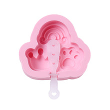Load image into Gallery viewer, 2PC Silicone Mold Cat&#39;s Paw Rainbow Crown Silicone Ice Cream Mold Popsicle
