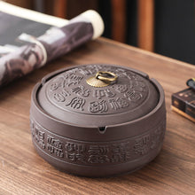 Load image into Gallery viewer, Ashtray Raw Ore Purple Sand Household Retro Creative Ceramic Large Windproof Prevent Fly Ash Lid
