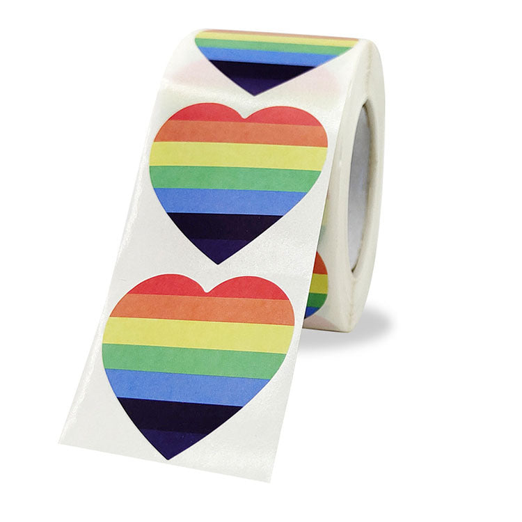 2x500pcs Xmas Christmas  Stickers Roll Label Rainbow Color Gay Love Pattern Valentine's Day Gift Self-Adhesive Pattern