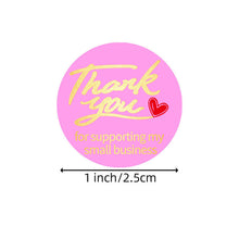 Load image into Gallery viewer, 2x500pcs Xmas Christmas  Stickers Roll Label Rose Red Pink and Bronze Thank You Thank You  Gift Sealing
