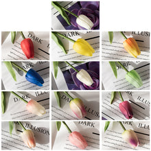 Load image into Gallery viewer, 3PCs Pu Mini Tulip Artificial Fake Flower Plants Home Decoration Wedding Bouquet
