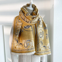 Lade das Bild in den Galerie-Viewer, Women's Scarf Shawl Outer Match Winter Office Nap Blanket Cheongsam Blanket Cashmere-like Tassel Warm
