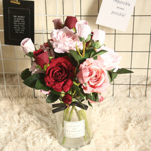 Load image into Gallery viewer, 3PCs Flannel Rose Flower Artificial Fake Flower Plants Home Decoration Wedding Bouquet
