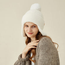 Load image into Gallery viewer, Warm Winter Knit Beanie Hats Women Autumn Adult Hair Ball Tapered Ear Protection Solid Color Woolen Unisex
