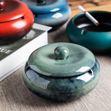 Lade das Bild in den Galerie-Viewer, Ashtray Household Trend Living Room Ceramics New Chinese   Prevent Fly Ash Sealed Lid Office
