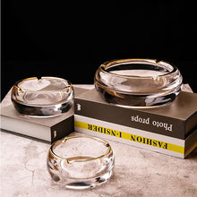 Load image into Gallery viewer, Ashtray Crystal Glass  Living Room Home Gold Rim  Creative Personalized Trend Ashtray
