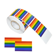 Load image into Gallery viewer, 2x500pcs Rainbow Xmas Gay Valentine&#39;s Day Gay Pride Rainbow Sticker Square Sticker tape

