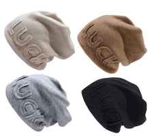 Lade das Bild in den Galerie-Viewer, Warm Winter Knit Beanie Hats  Japanese Style Face-Looking Small Women Internet Celebrity Fleece-Lined Toe Cap Unisex
