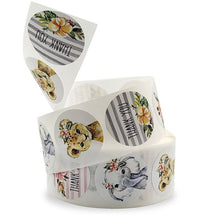 Load image into Gallery viewer, 2x500pcs Xmas Christmas  Stickers Roll Label 6 Design Animal Flower Thank You Gift Decoration   Tape
