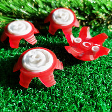 Lade das Bild in den Galerie-Viewer, 20PCs Golf Shoe Nails White and Red Fast Rotating Nail Short Teeth with Hole B-86
