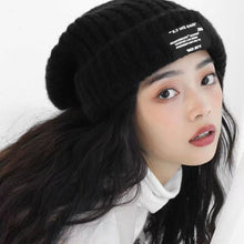 Lade das Bild in den Galerie-Viewer, Warm Winter Knit Beanie Hats Face-Looking Small Oversized Loose Wool Women Temperament Ear Protection Unisex
