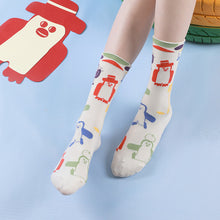 Load image into Gallery viewer, 3 Pairs Trendy Cute Adult Women&#39;s Socks Autumn Winter Cotton Cartoon Penguin Tube Socks
