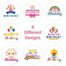 Lade das Bild in den Galerie-Viewer, 2x500pcs Christmas Xmas 8 Pattern Rainbow Bowknot Balloon Happy Birthday Birthday Sticker Label tape
