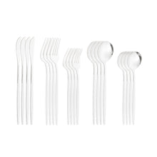 Lade das Bild in den Galerie-Viewer, 304 Stainless Steel Flatware Sets 20PCs Bright Golden Knife Fork Dessert Spoon and Fork Set
