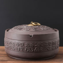 Load image into Gallery viewer, Ashtray Raw Ore Purple Sand Household Retro Creative Ceramic Large Windproof Prevent Fly Ash Lid
