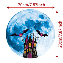 Lade das Bild in den Galerie-Viewer, 2PCs Halloween Wall Glass Decoration Blue Moon Glow Sticker
