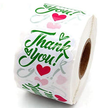 Load image into Gallery viewer, 2x500pcs Christmas Xmas Special-Shaped Red Green Heart Thank You Sticker Adhesive Self-Adhesive Labels tape
