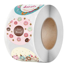 Load image into Gallery viewer, 2x500pcs Xmas Christmas  Stickers Roll Label 8 Pattern Bread Donut Happy Birthday  Birthday Cake

