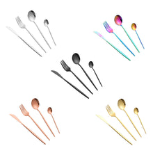 Lade das Bild in den Galerie-Viewer, 304 Stainless Steel Flatware Sets Family Party Western Food 6-Person Serving 24pcs Steak Knife and Fork Spoon

