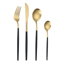 Lade das Bild in den Galerie-Viewer, 304 Stainless Steel Flatware Sets Matte Knife, Fork and Spoon Suit 4PCs Set
