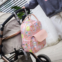 Lade das Bild in den Galerie-Viewer, Backpack Fashion Stitching Baby Diaper Bag Dry Wet Separation Baby out Convenient  Large Capacity Printing Bottle Mummy Bag
