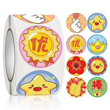 Load image into Gallery viewer, 2x500pcs Christmas Xmas Little Red Flower Thumb Heart Crown Cute Cat Animal Cartoon Stationery Stickers tape
