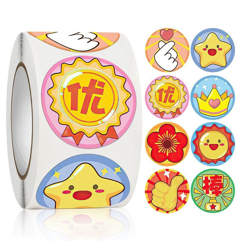 2x500pcs Christmas Xmas Little Red Flower Thumb Heart Crown Cute Cat Animal Cartoon Stationery Stickers tape