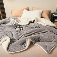 Load image into Gallery viewer, Double Layer Thick Lambskin Blanket Solid Color Composite Milk Flannel Blanket Coral Fleece Blanket
