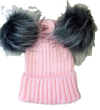 Lade das Bild in den Galerie-Viewer, Warm Winter Knit Beanie Hats Foreign Trade Imitation Raccoon Fur Hat Autumn and Winter Parent-Child Unisex
