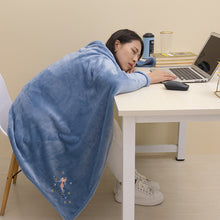 Load image into Gallery viewer, Nap Blanket Solid Color Air Conditioning Blanket Thickened by Embroidery Pattern Student Blanket
