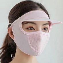 Load image into Gallery viewer, 2PCs Summer Face Cover Mask Sun Protection Full Face Ice Silk Dustproof and Breathable
