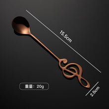 Lade das Bild in den Galerie-Viewer, 304 Stainless Steel Flatware Sets Colorful Music Notes Coffee Spoon Dessert Stirring Spoon
