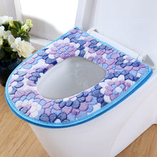 Load image into Gallery viewer, 3pcs Toilet Seat Cover Pads Thick Coral Fleece  Cushion  Cushion Four Seasons Closestool Cushion Sets of Zipper
