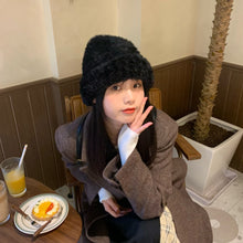 Load image into Gallery viewer, Warm Winter Knit Beanie Hats Solid Color Elegant Plush Women's Autumn and Winter Warm Korean Style Unisex
