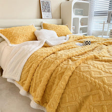 Lade das Bild in den Galerie-Viewer, Autumn and Winter Blanket Thickening Version a Taffeta B Version Jacquard Lambswool Cover Blanket
