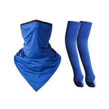 Load image into Gallery viewer, 1 Piece Triangular Binder 1 Pair Sleeves Sunscreen Ice Silk Bandana Set Summer Face Mask
