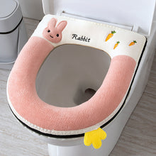 Load image into Gallery viewer, 3pcs Toilet Mat Cartoon Winter Thickened Fleece Toilet Seat Cover Four Seasons  Zipper
