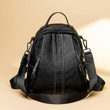 Load image into Gallery viewer, Backpack Wide  Strap Litchi Pattern Korean Style Genuine Leather Backpack Travel shoulder bag
