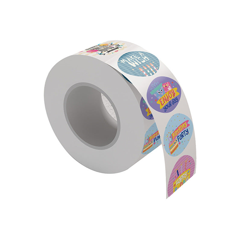 2x500pcs Christmas Xmas Happy Birthday Sticker Gift Packaging Bag Decorative Label tape