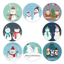 Load image into Gallery viewer, 2x500pcs Christmas Xmas Package 8 Design Snowman Christmas Sticker Gift Label tape
