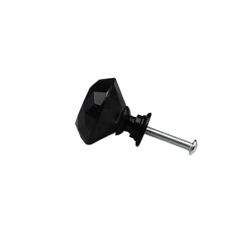 10Pcs Black Crystal Diamond Handle Single Hole 30mm Furniture Handle Wardrobe Drawer Door Handle